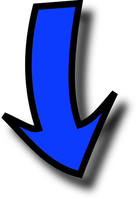 down blue arrow