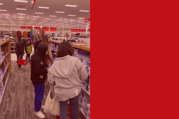  Students shop for shoes in a Target