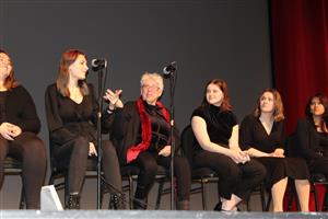 students on stage 
