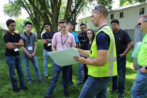 HLR Engineer shows Bartlett High School students designs 