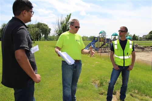 HLR engineer Randy Newkirk with a BHS student 