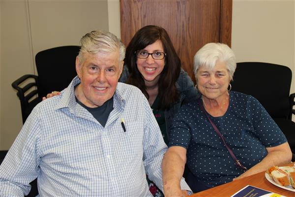 A teacher with her favorite volunteer 